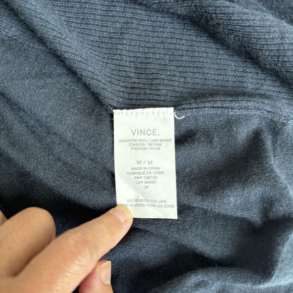 Vince Sweater Womens Medium Merino Wool Blend Open Front Cardigan Layering - Picture 3 of 8